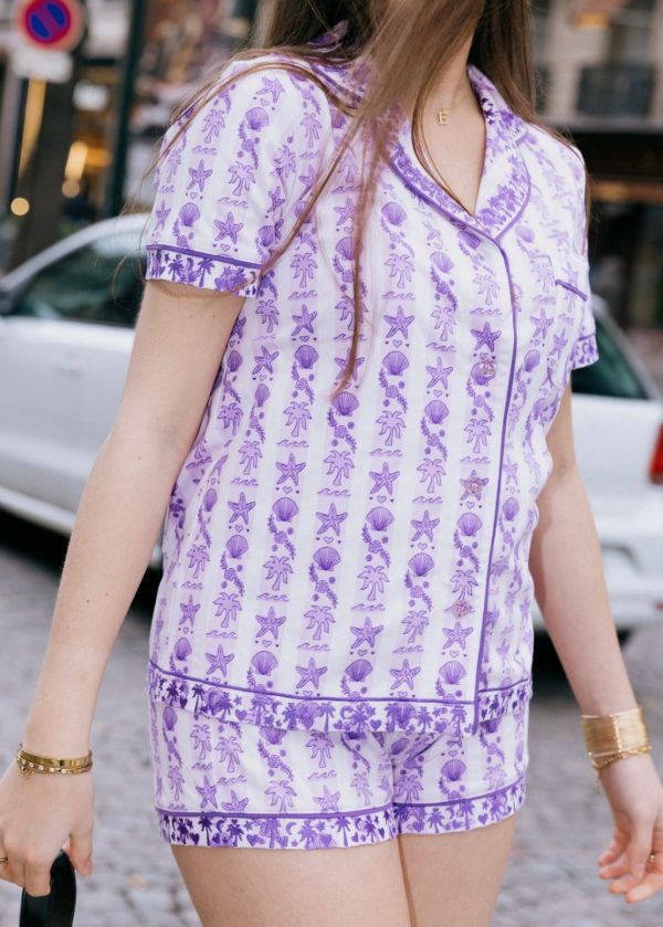 Pink Palm Pajamas in Twilight