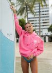 Hawaii Hibiscus Hoodie in Sonic Pink