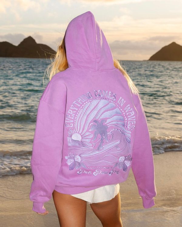 Everything Comes in Waves Hoodie in Açai