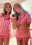 Pink Palm Pajamas in Blush Bay
