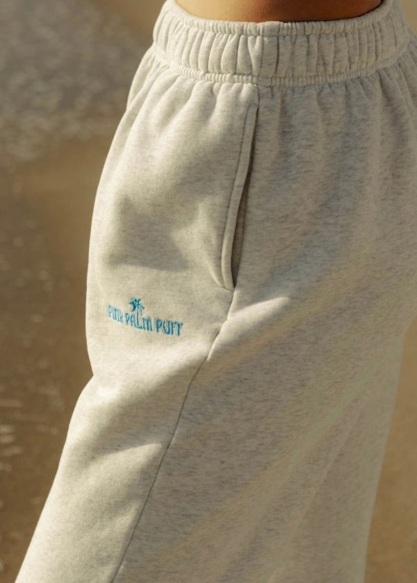 Puff Sweatpants in Heather White
