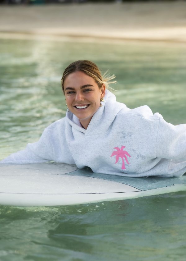 Hawaii Hibiscus Hoodie in Heather Cloud