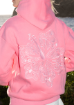 Hawaii Hibiscus Hoodie in Sonic Pink