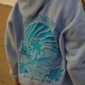 Everything Comes in Waves Hoodie in Blue